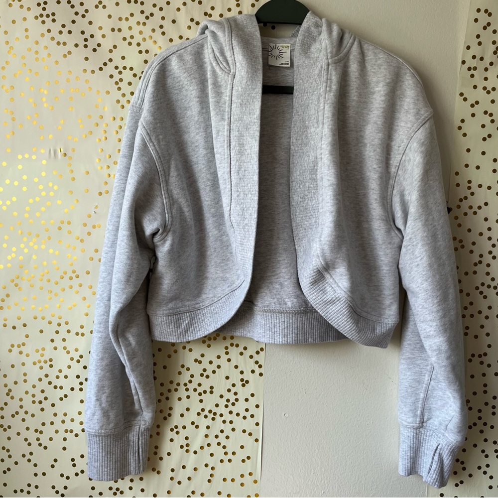 Aerie Gray Shrug Sweatshirt with hood